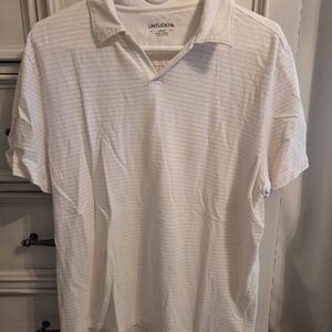 UNTUCKit Men's Peyton White/Cream Striped Polo